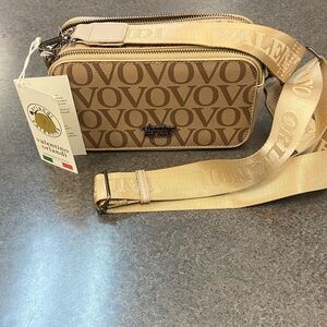 Valentino Orlandi Beige/Tan Logo Crossbody Belt Bag